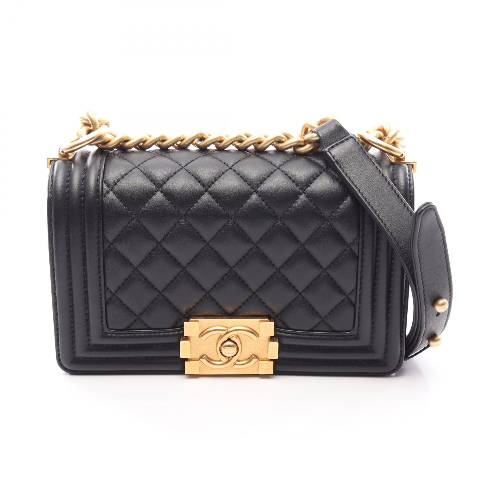 シャネル CHANEL ボーイシャネル スモール ショルダーバッグ バッグ ラムスキン(羊革) レディース ブラック系 A67085 【中古】