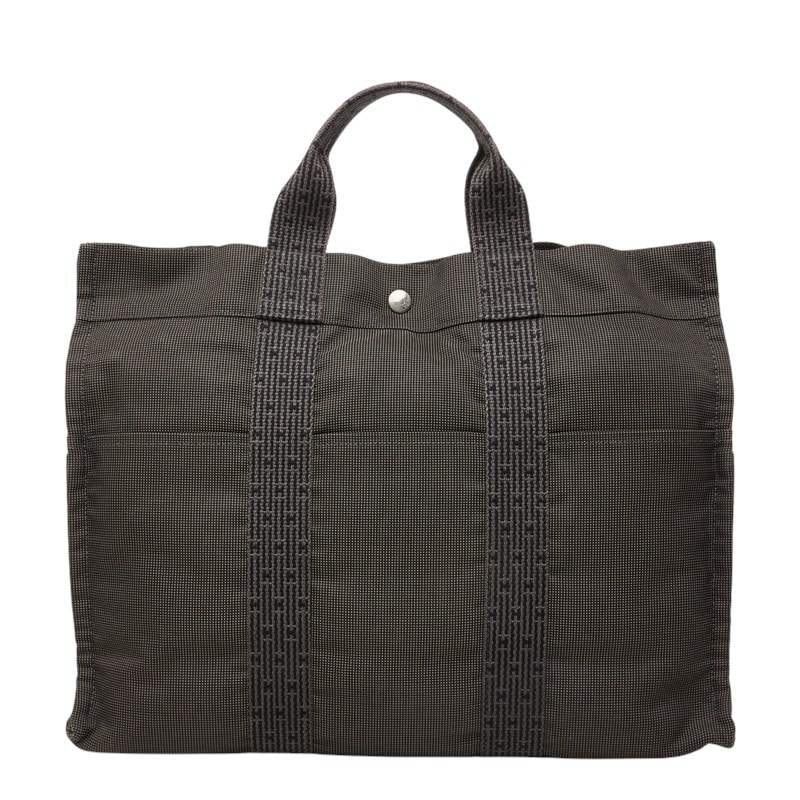 エルメス エールライン MM トートバッグ グレー キャンバス レディース HERMES 中古