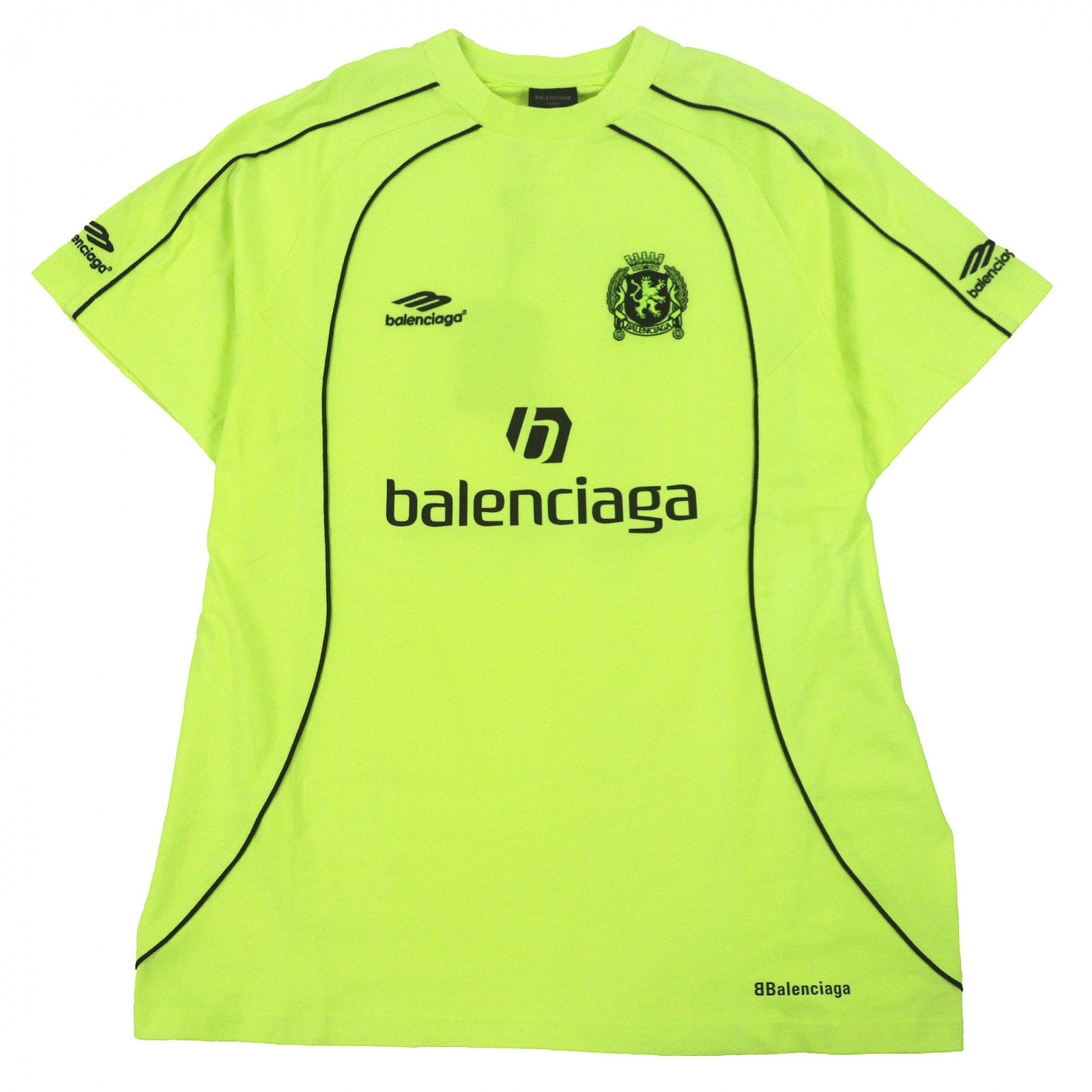 未使用品 バレンシアガ 半袖Tシャツ PARIS SOCCER ネオンイエロー