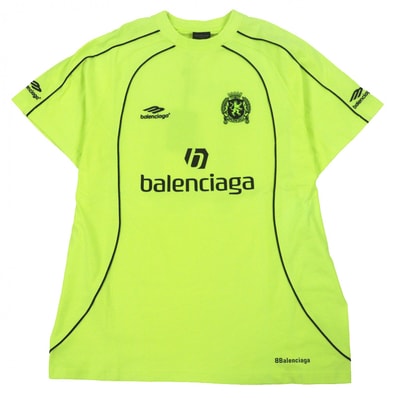 未使用品 バレンシアガ 半袖Tシャツ PARIS SOCCER ネオンイエロー