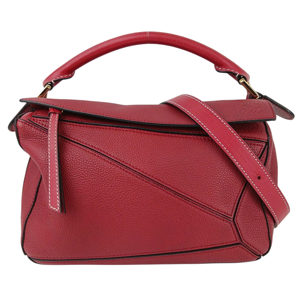 LOEWE ロエベ パズル バッグ スモール ショルダーバッグ 322.30.S21 レザー ボルドー  レディース【中古】