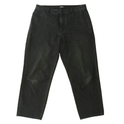 A.P.C. アーペーセー デニムパンツ テーパード ワイド デニム パンツ ブラック系 L【中古】