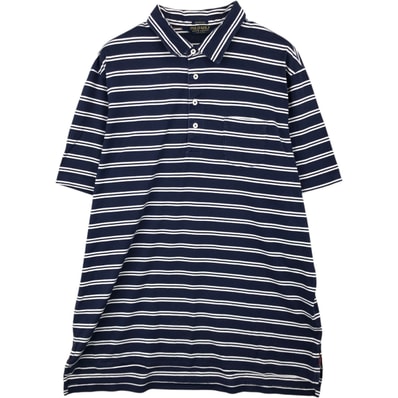 古着 ラルフローレン Ralph Lauren POLO GOLF ポロゴルフ VINTAGE LISLE 半袖 ボーダー ポロシャツ メンズXL相当/eaa620827