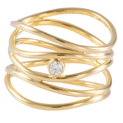 TIFFANY&Co. ティファニー エルサ ペレッティ ウェーブ 5ロウ ダイヤモンド リング・指輪 10号 K18YG ダイヤモンド ゴールド【中古】