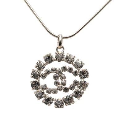 シャネル ココマーク ネックレス シルバー メタル ラインストーン レディース CHANEL 【中古】