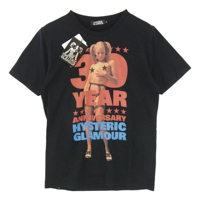 HYSTERIC GLAMOUR ヒステリックグラマー 24AW 0243CT20 30周年 30th ANNIVERSARY アニバーサリー ガールプリント 半袖 Tシャツ ブラック系 M【極上美品】【中古】