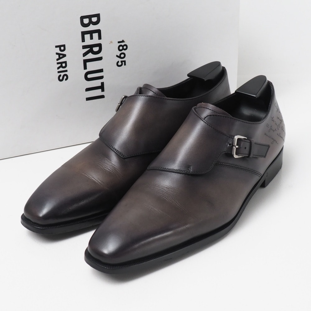 Berluti ベルルッティ ドレスシューズ サイズ8.5 Dmesure デムジュール カリグラフィ シングルモンクストラップシューズ 靴 イタリア製 ブランド古着【中古】20261027/RB1310