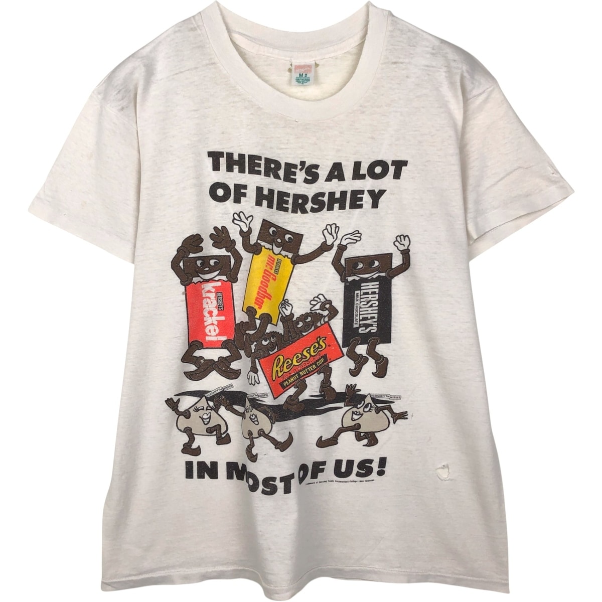 古着 ~90年代 ヘインズ Hanes HERSHEY'S ハーシーズ アドバタイジングTシャツ USA製 メンズM相当 ヴィンテージ/eaa640886