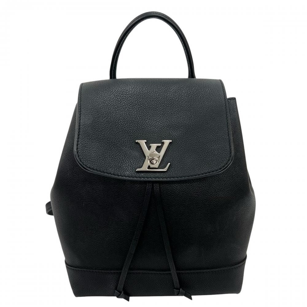 LOUIS VUITTON ルイヴィトン リュック ロックミーバックパック M41815 グレインカーフレザー    ブラック 黒 シルバー金具 レディース【中古品】