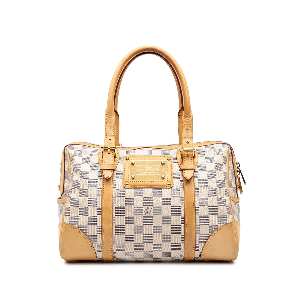 ルイ ヴィトン ダミエ アズール バークレー ハンドバッグ N52001 ホワイト PVC レザー レディース LOUIS VUITTON 中古