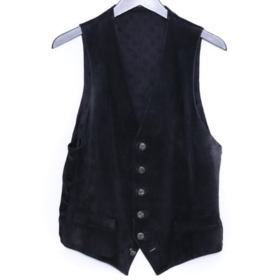 CHROME HEARTS オールド フローラルクロスボタン スエードレザーベスト