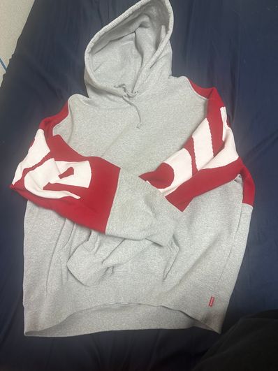 Supreme Big Logo Jacquard Hooded Sweatshirt "Heather Grey"