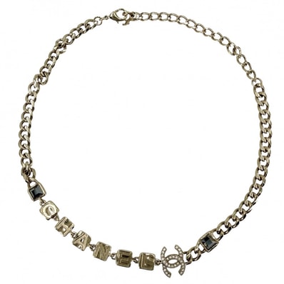 CHANEL シャネル ネックレス アジャスター付き ココマーク ロゴ チョーカー アクセサリー GP ラインストーン I24C ゴールド レディース 約44.5g 2024年【中古品】