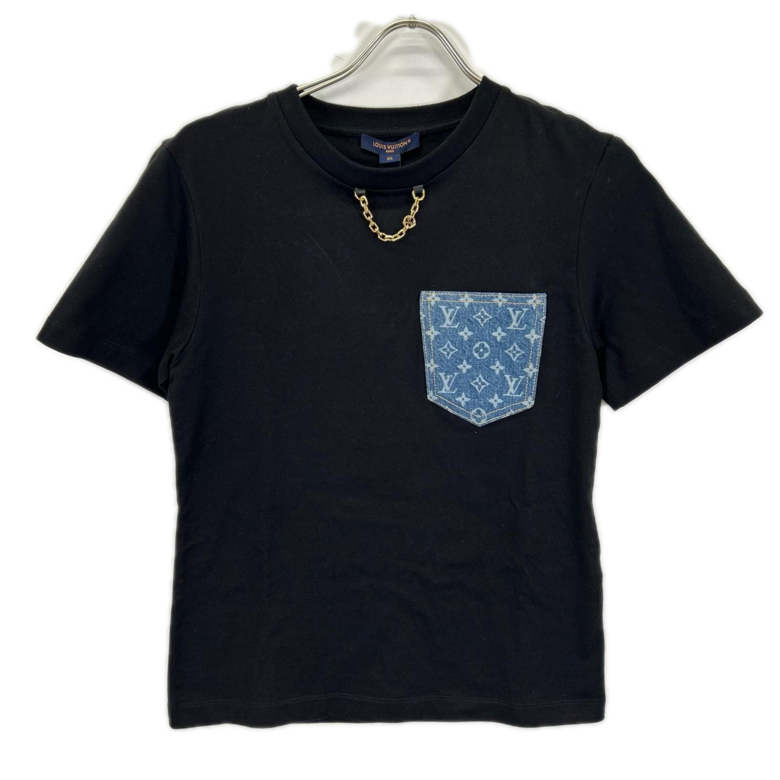 ルイヴィトン 1AHURS RW252WW API FTTI02 ブラック モノグラム ポケットTシャツ XS