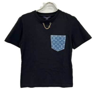ルイヴィトン 1AHURS RW252WW API FTTI02 ブラック モノグラム ポケットTシャツ XS