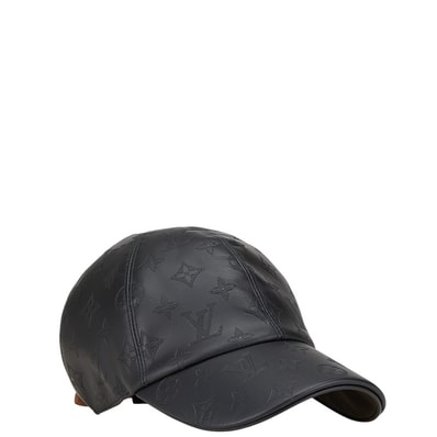 ルイ ヴィトン モノグラム シャドウ キャップ サイズ:58 M76580 ブラック レザー コットン メンズ LOUIS VUITTON 【中古】