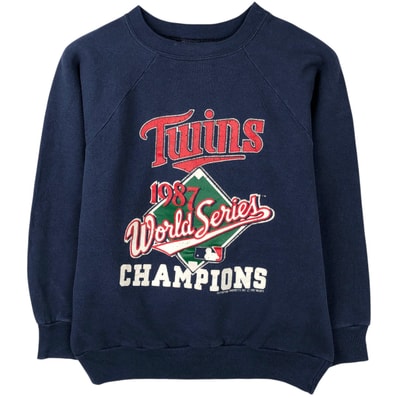 古着 80年代 チャンピオン Champion トリコタグ MLB MINNESOTA TWINS ミネソタツインズ プリントスウェットシャツ トレーナー USA製 メンズM相当 ヴィンテージ/eaa458885