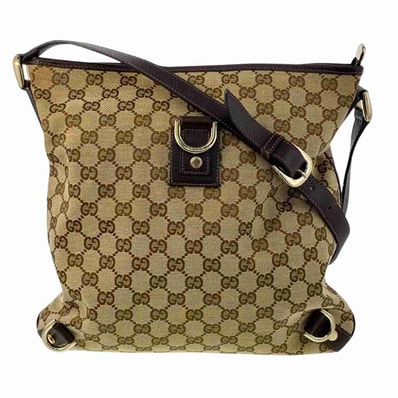 GUCCI グッチ アビー GGキャンバス ショルダーバッグ 131326 GGキャンバス ベージュ ブラウン レディース【中古】