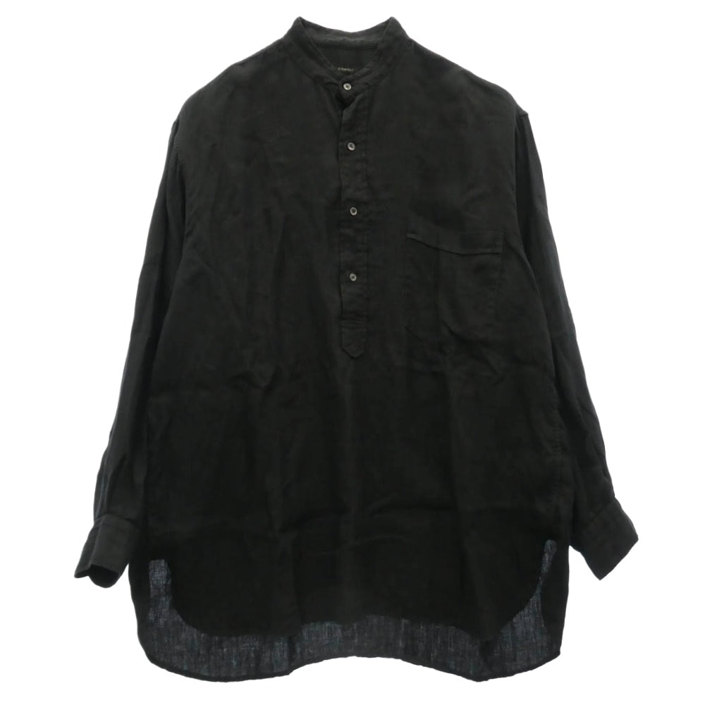 코몰리 코모리 24SS Z01-02019 린넨 W 크로스 풀오버 셔츠 블랙 3 [중고]