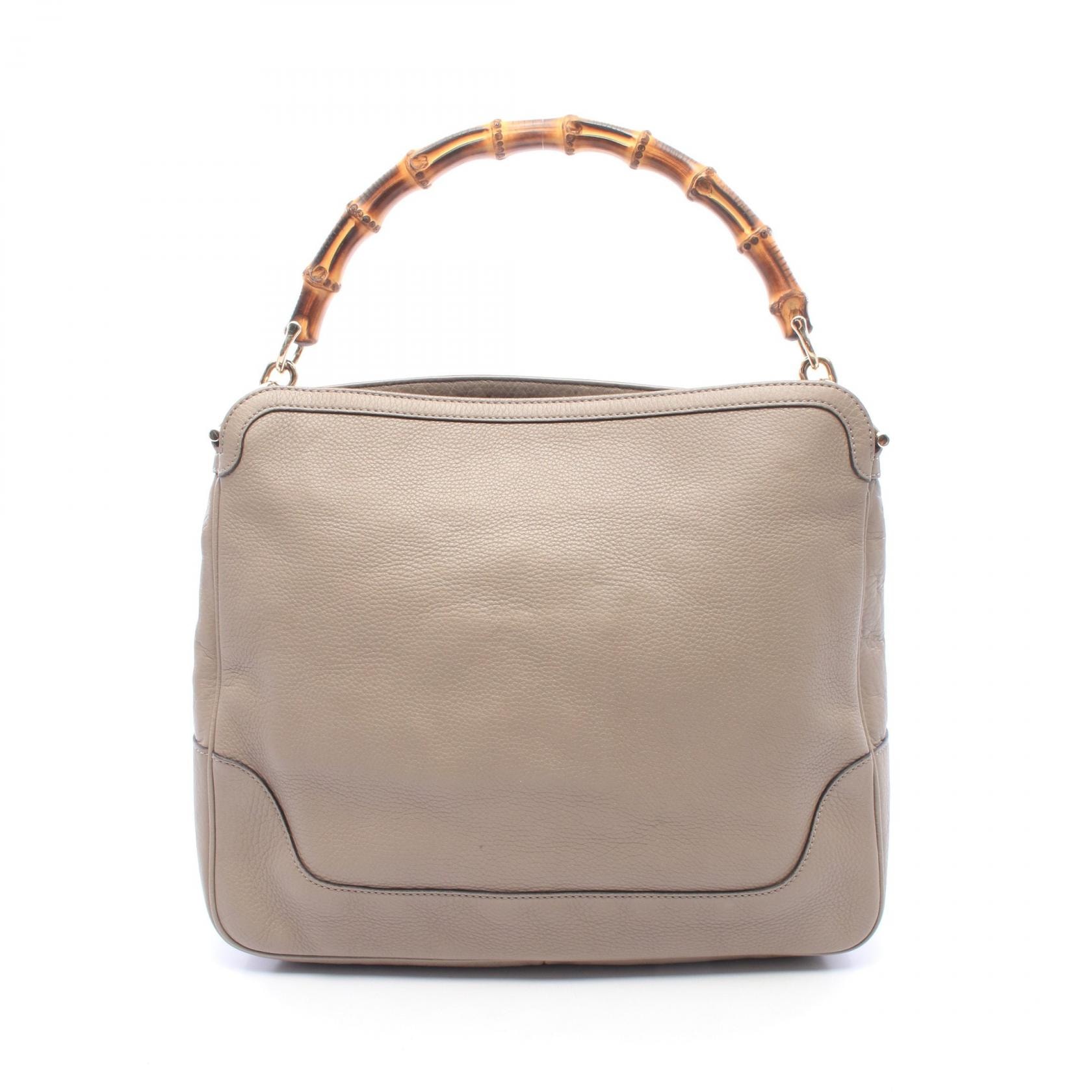 グッチ GUCCI ダイアナ バンブー ショルダーバッグ バッグ レザー レディース ベージュ系 282315 【中古】