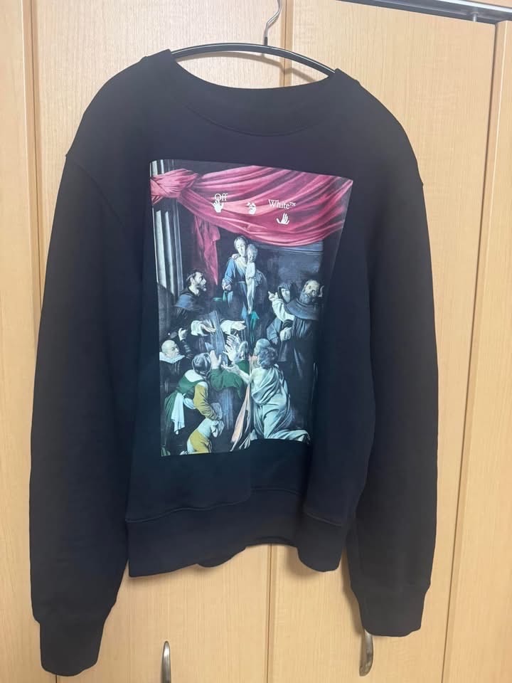 Off-White Slim Fit Caravaggio Painting Sweatshirt "Black"