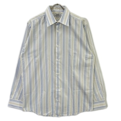 エルメス 【美品/国内正規】ストライプ 長袖シャツ 40-15 3/4