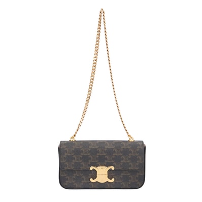 セリーヌ トリオンフ ショルダーバッグ コーティングキャンバス 197992DQW04LU ブラウン レディース CELINE 中古