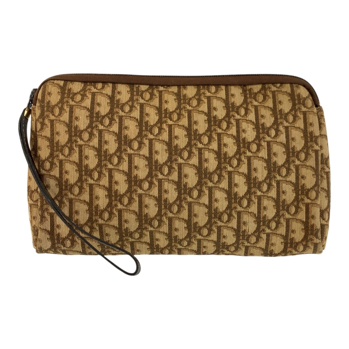 美品 Christian Dior クリスチャンディオール トロッター ベージュ ブラウン ゴールド金具 キャンバス レザー/ クラッチバッグ セカンドバッグ 601093 【中古】