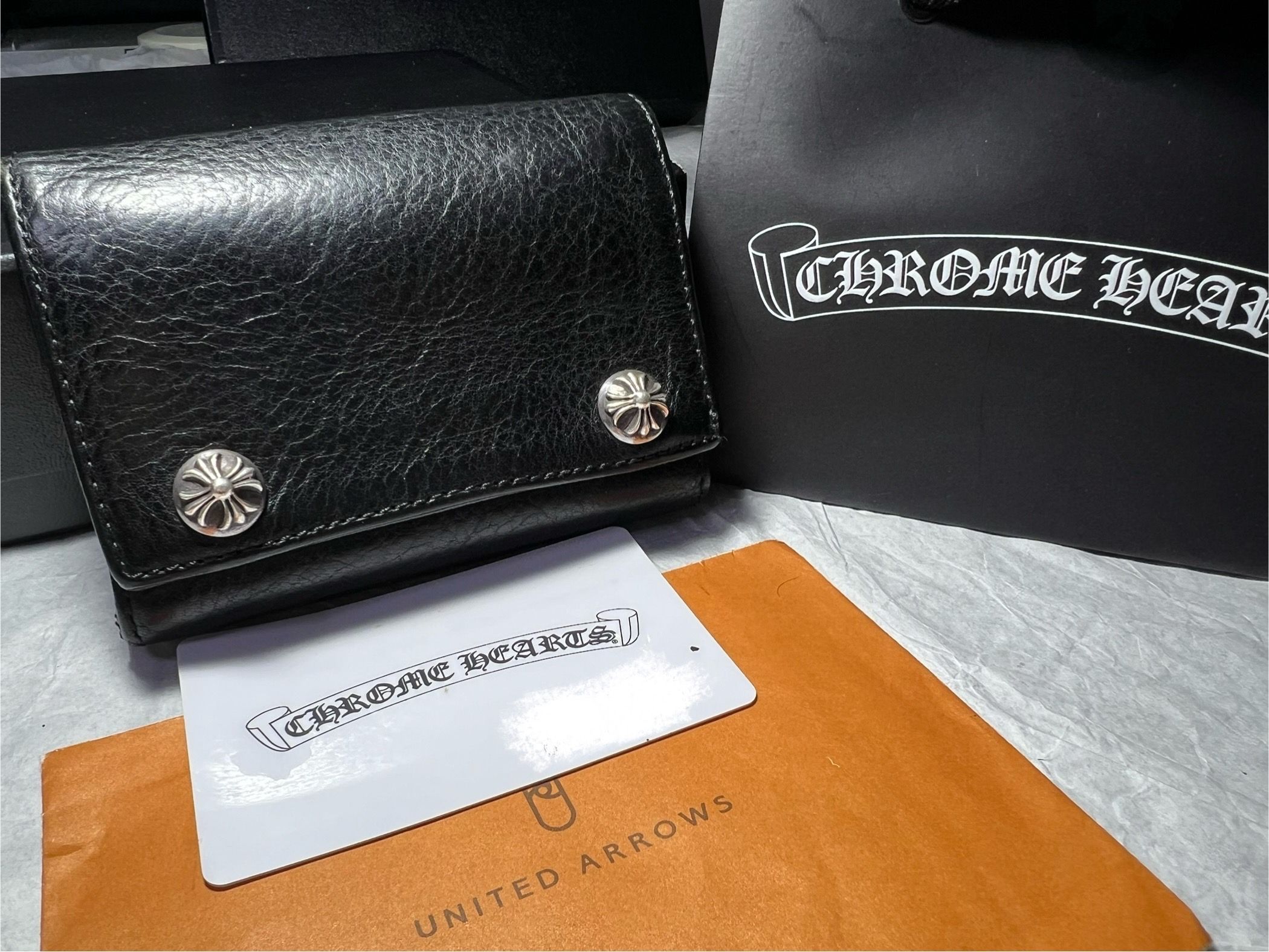 超美品!クロムハーツ スリーフォールドウォレット 財布