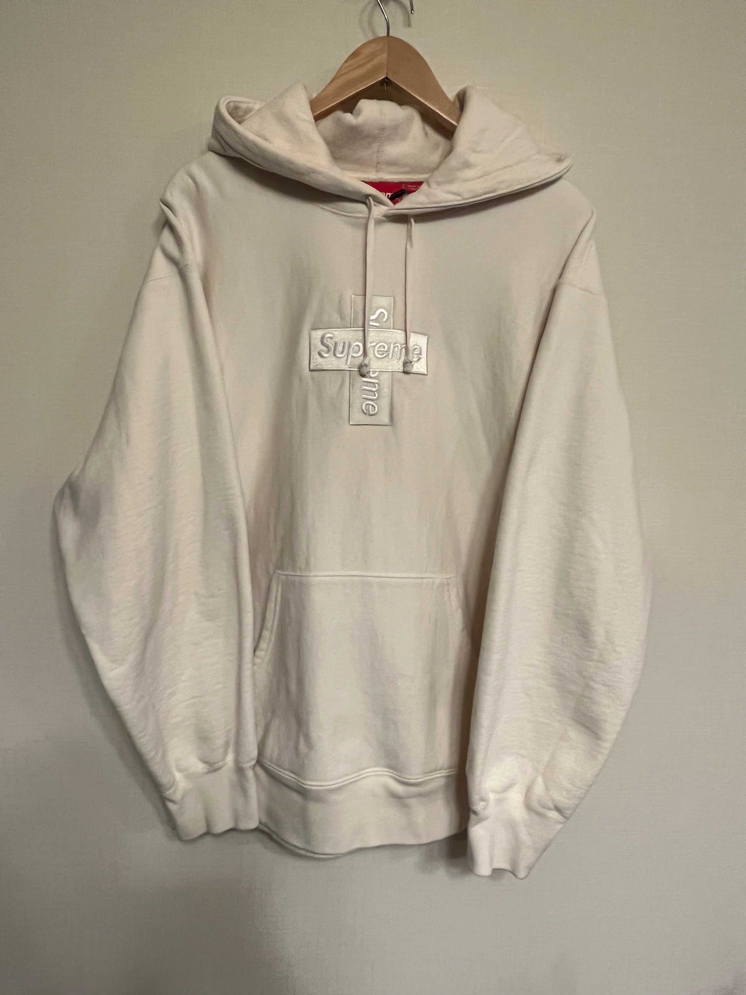 Supreme Cross Box Logo Hooded Sweatshirt "Natural"
