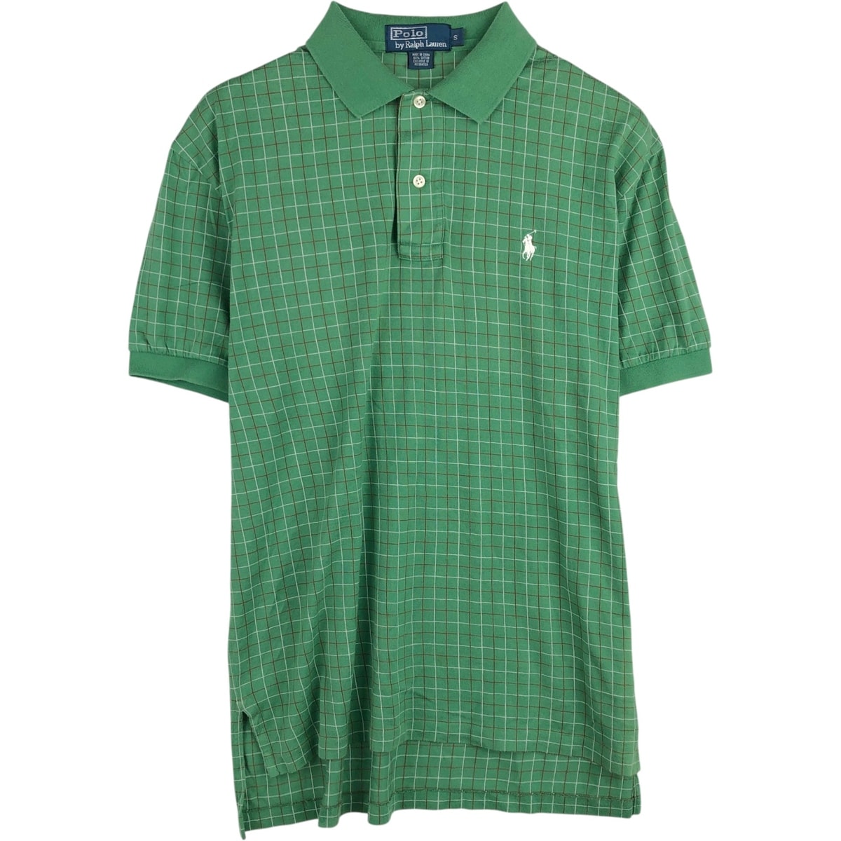 古着 ラルフローレン Ralph Lauren POLO by Ralph Lauren 半袖 チェック ポロシャツ メンズS相当/eaa622701