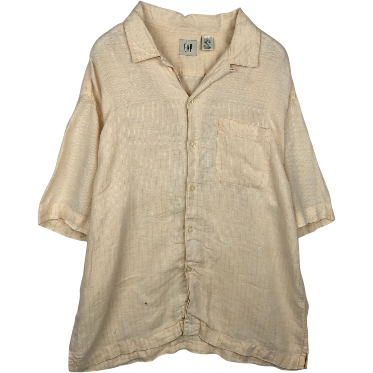 古着 90年代 ギャップ GAP オールドギャップ 半袖 オープンカラー リネンシャツ ボックスシャツ メンズXL相当 ヴィンテージ/eaa632131