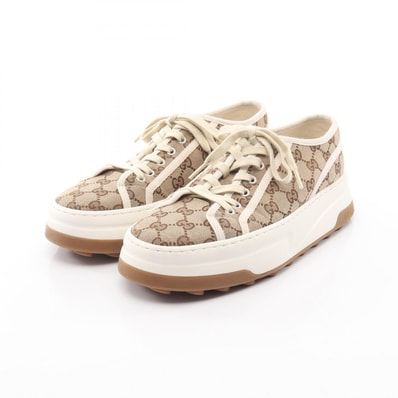 グッチ GUCCI グッチ テニス 1977 GGキャンバス スニーカー 靴 キャンバス メンズ ベージュ系 / ホワイト系 【中古】