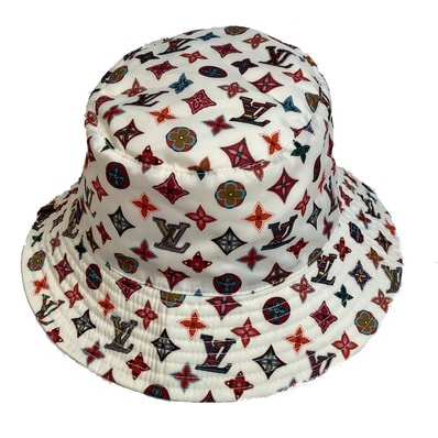 ルイヴィトン LOUIS VUITTON ボブ ラブリーグラム M76718 モノグラム 帽子 ヘッドウェア 小物 ハット ナイロン ホワイト×マルチカラー