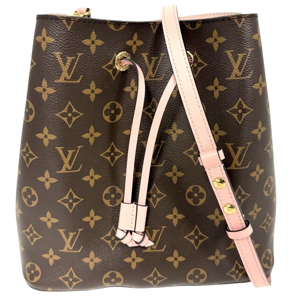 LOUIS VUITTON ルイヴィトン ショルダーバッグ ネオノエ 肩掛け 斜め掛け ブラウン 茶 ピンク N40198 モノグラムキャンバス ヴィーナス ゴールド金具 レディース 美品【中古品】