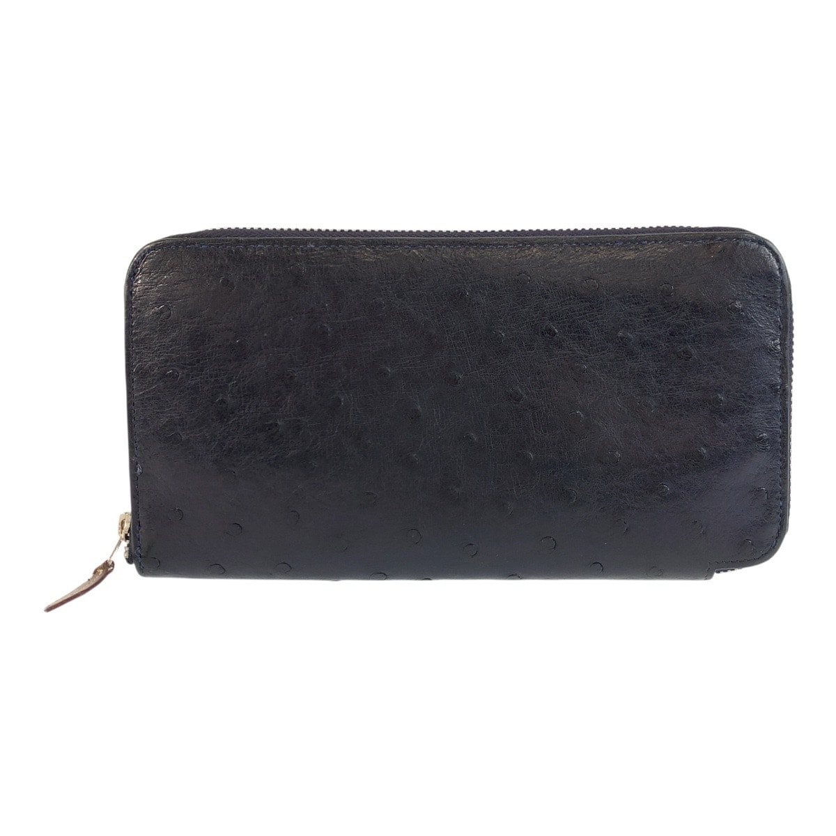 HERMES エルメス アザップロング シルクイン ネイビー シルバー金具 オーストリッチ 長財布 ロングウォレット X刻印 601806 【中古】