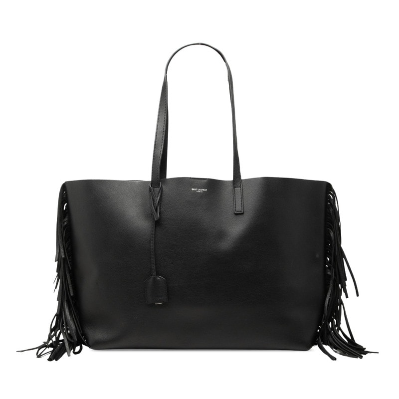 サンローラン フリンジ トートバッグ ショルダーバッグ 410666 ブラック レザー レディース SAINT LAURENT 中古