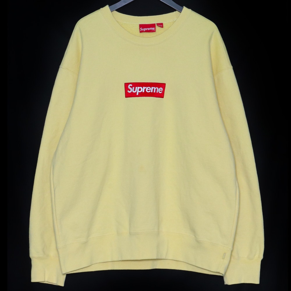 Supreme Box Logo Crewneck "Pale Yellow" (22FW)
