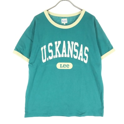 Lee リー プリント 半袖 Tシャツ L グリーン