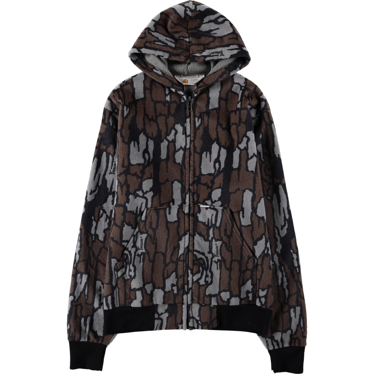 古着 ~90年代 カーハート Carhartt Rugged Outdoor Wear 迷彩柄 トレバークカモ スウェットフルジップパーカー USA製 メンズM相当 ヴィンテージ/evb036058