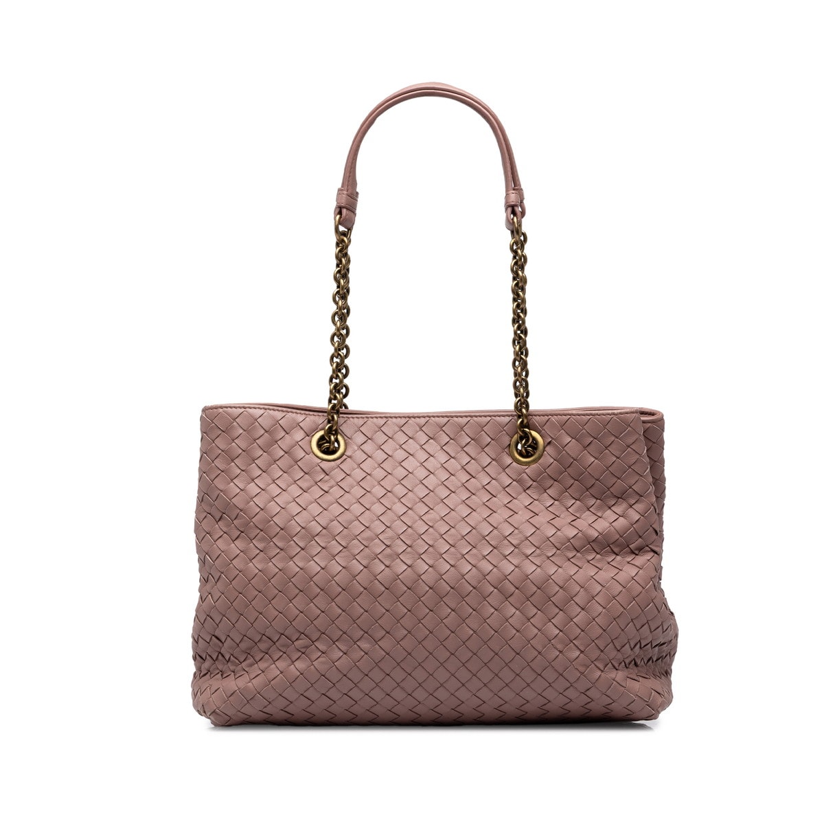 ボッテガヴェネタ イントレチャート チェーン ハンドバッグ ショルダーバッグ パープル系 レザー レディース BOTTEGAVENETA 中古