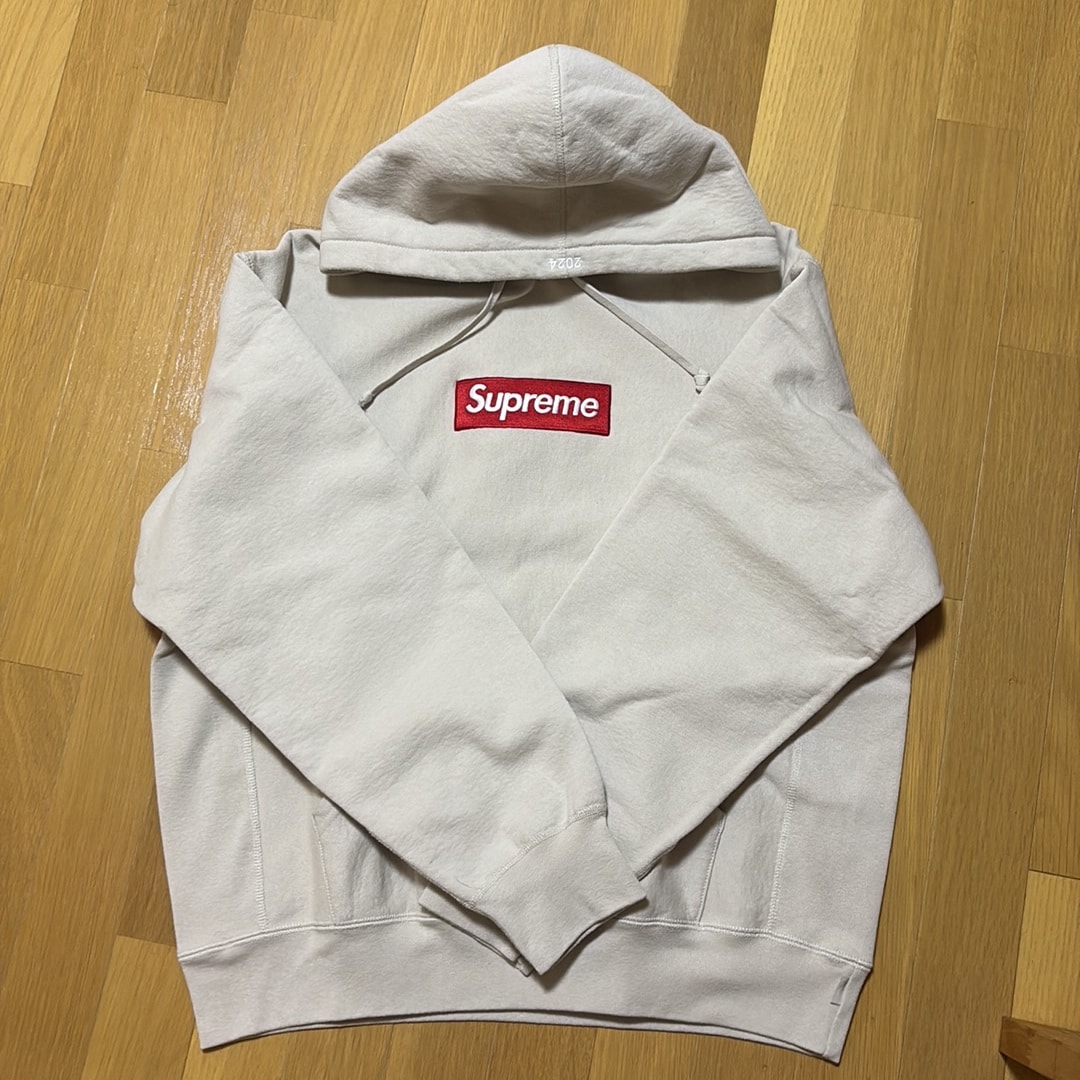 Supreme Box Logo Hooded Sweatshirt "Stone" (24FW)