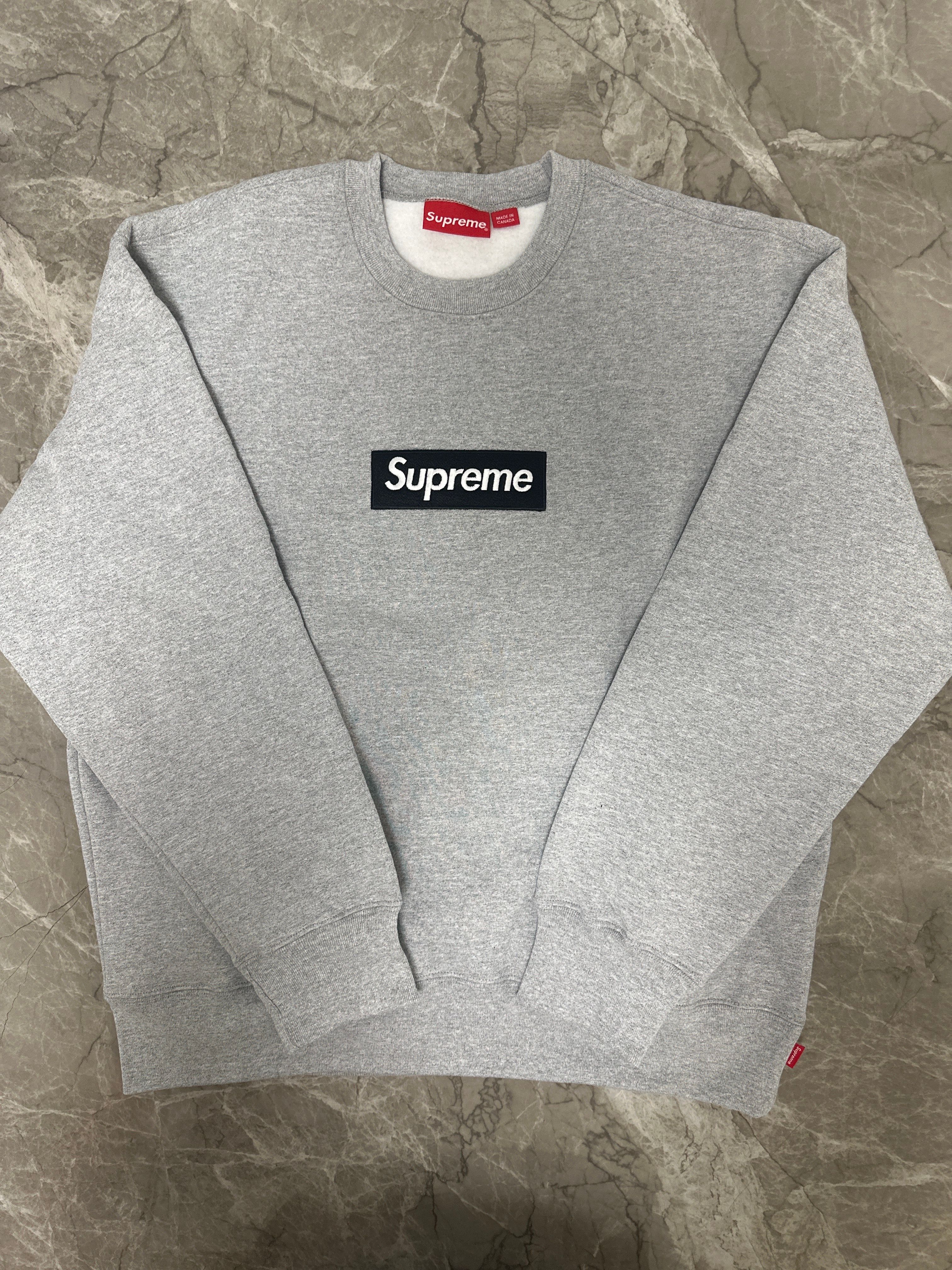 Supreme Box Logo Crewneck "Heather Grey" (22FW)
