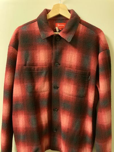 Supreme Shadow Plaid Fleece Shirt "Red"