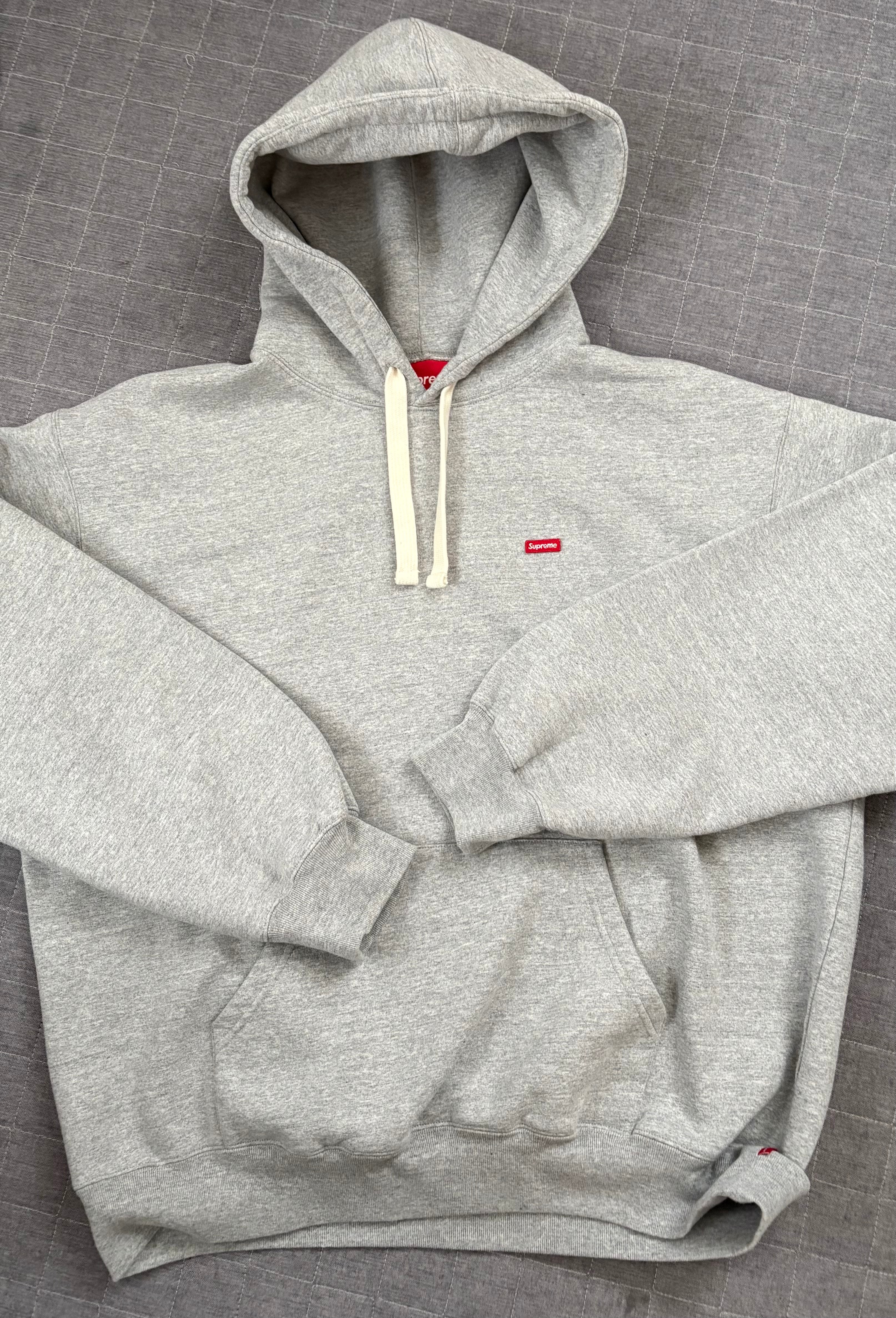 Supreme Small Box Drawcord Hooded Sweatshirt (26SS) "Heather Grey"