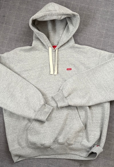 Supreme Small Box Drawcord Hooded Sweatshirt (26SS) "Heather Grey"