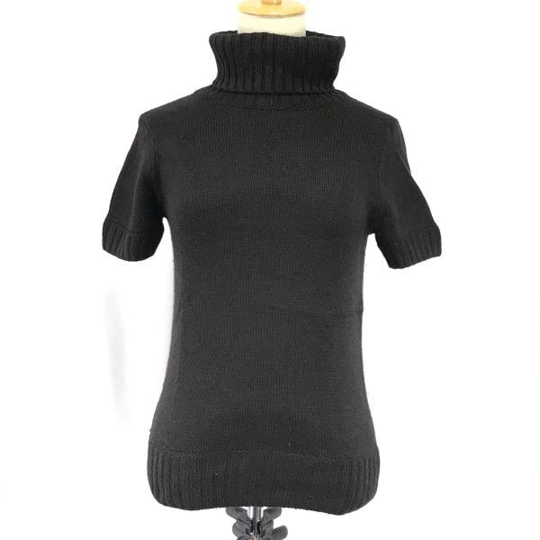 マイケルコース/MICHAEL KORS★シルク×カシミヤ/半袖/タートルネックセーター【4/レディースS-M/濃茶/dark brown】Tops◆cBH442