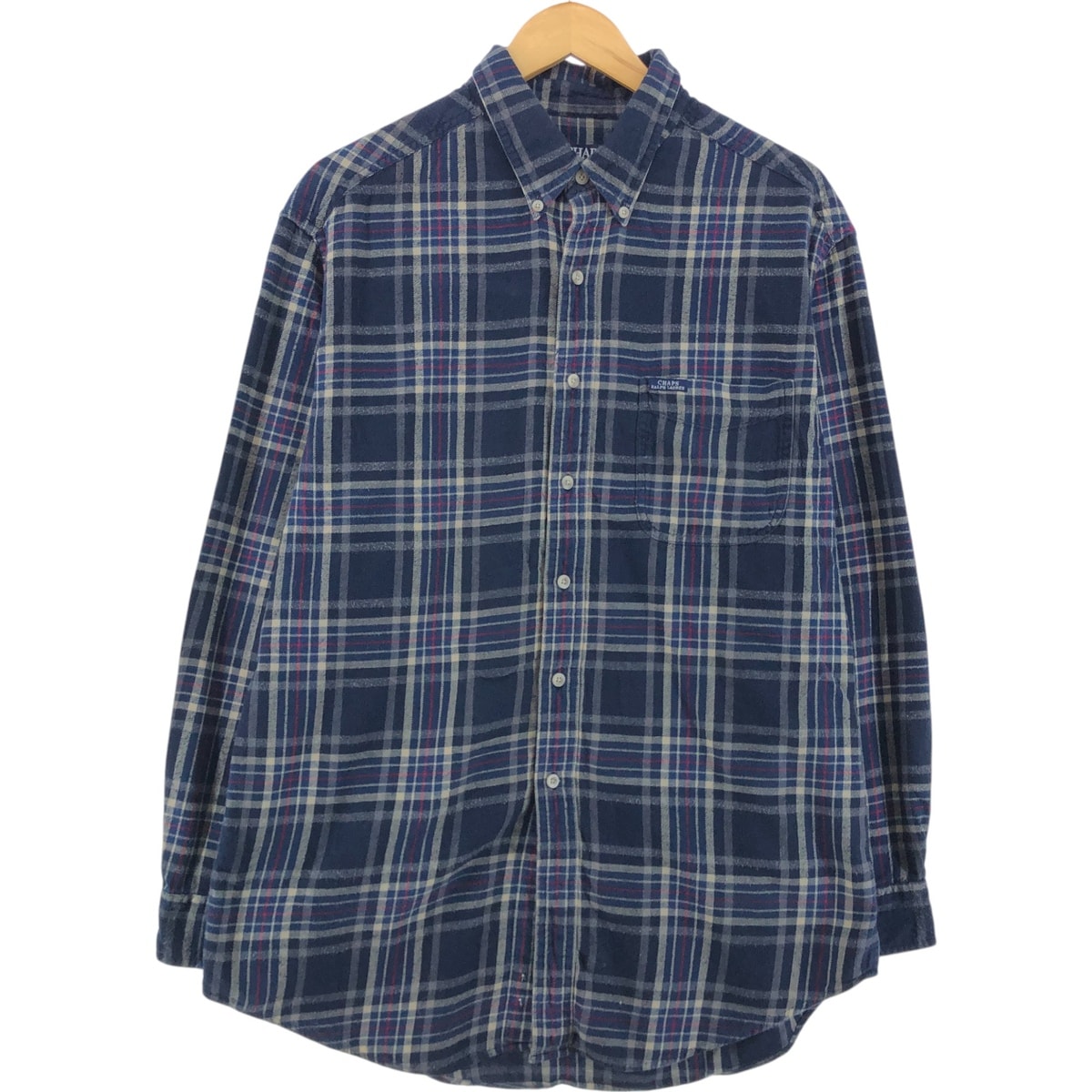 古着 90年代 ラルフローレン CHAPS チャップス 長袖 ボタンダウン ライトネルチェックシャツ メンズL相当 ヴィンテージ/eaa522072