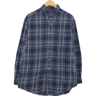 古着 90年代 ラルフローレン CHAPS チャップス 長袖 ボタンダウン ライトネルチェックシャツ メンズL相当 ヴィンテージ/eaa522072