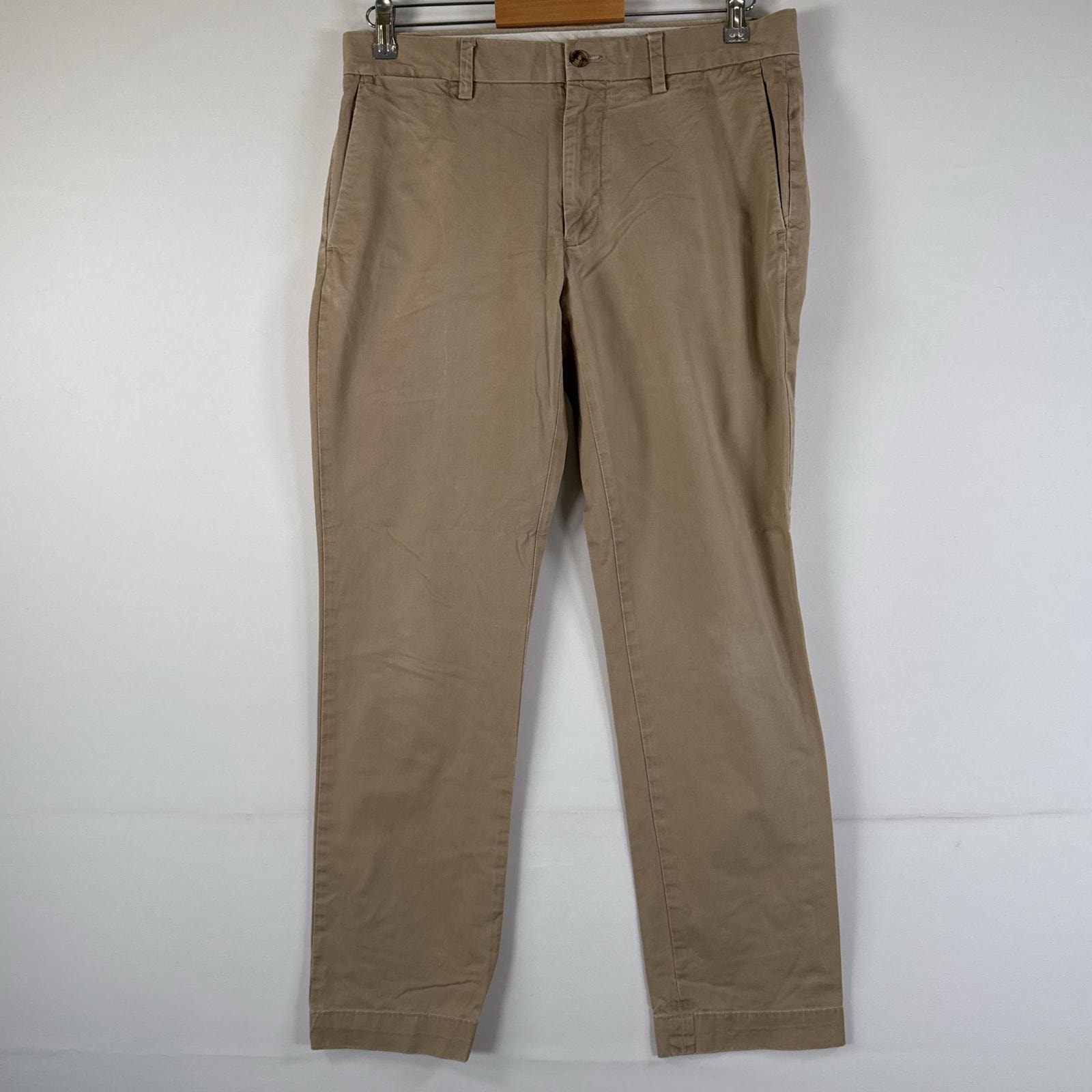 古着 ポロ・ラルフローレン POLO RALPH LAUREN チノパンツ チノパン ワンポイント スラックス w31 L30  ベージュ メンズ